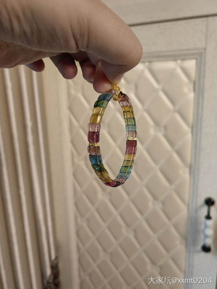 又diy了一条碧玺手牌，我真是太喜欢碧玺了_手排碧玺