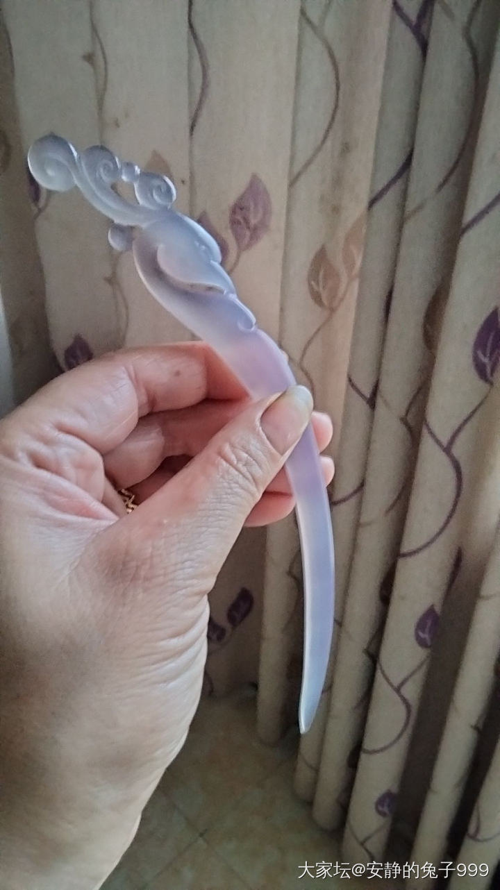 刚收到的紫玉髓凤簪_簪子玉髓玛瑙