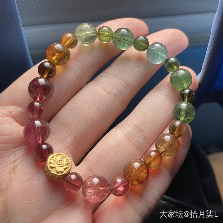 又diy了一条碧玺手牌，我真是太喜欢碧玺了_手排碧玺