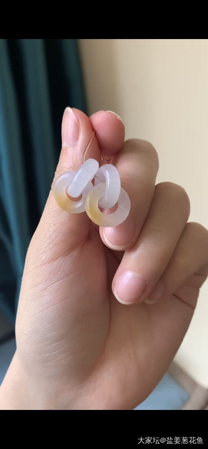 平价双环的快乐👻👻_耳饰镶嵌翡翠