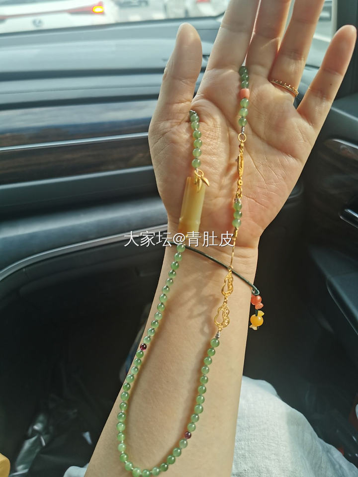 新完成的一条长链_手工diy和田玉