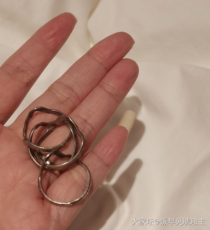 好玩的四连环戒指_古董首饰银