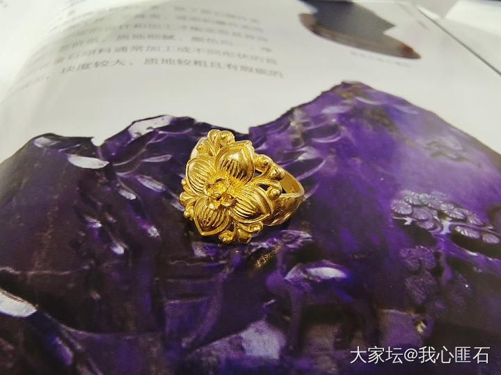 嘎嘎好看的花花复古戒指_戒指金