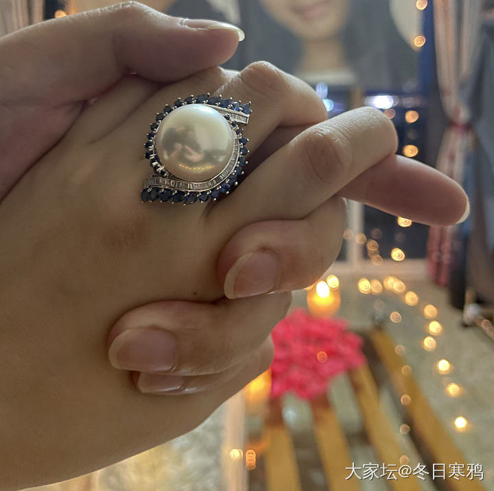 澳白求婚戒指_珍珠戒指有机宝石