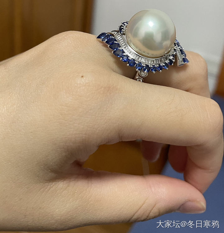 澳白求婚戒指_珍珠戒指有机宝石