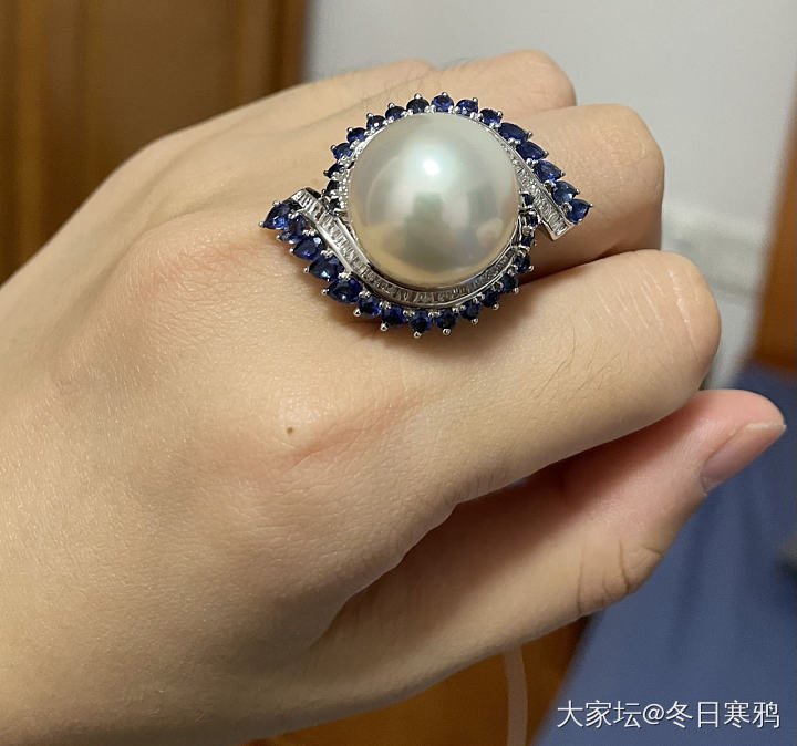 澳白求婚戒指_珍珠戒指有机宝石