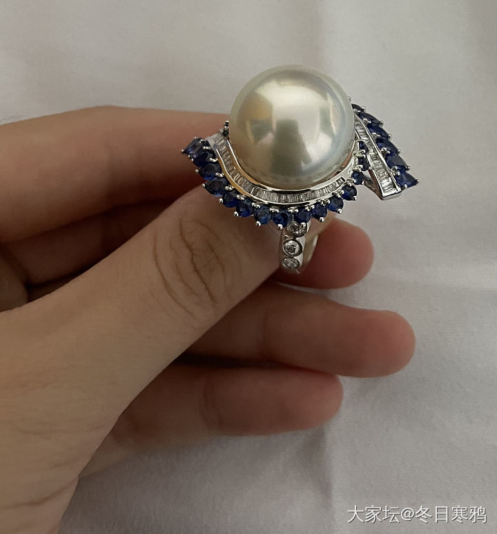 澳白求婚戒指_珍珠戒指有机宝石