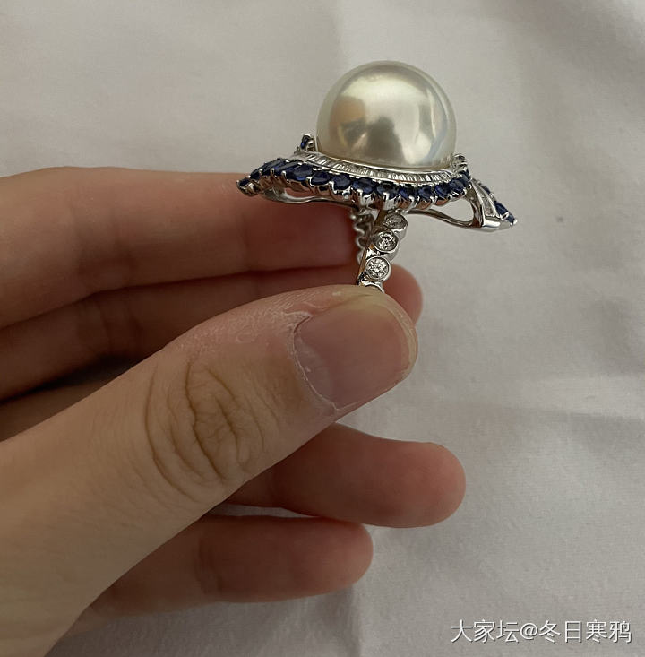 澳白求婚戒指_珍珠戒指有机宝石
