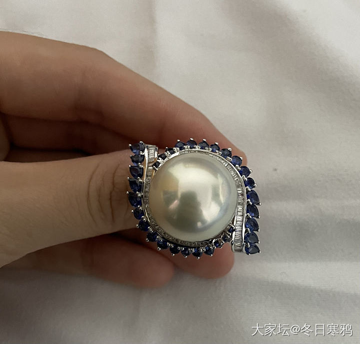 澳白求婚戒指_珍珠戒指有机宝石