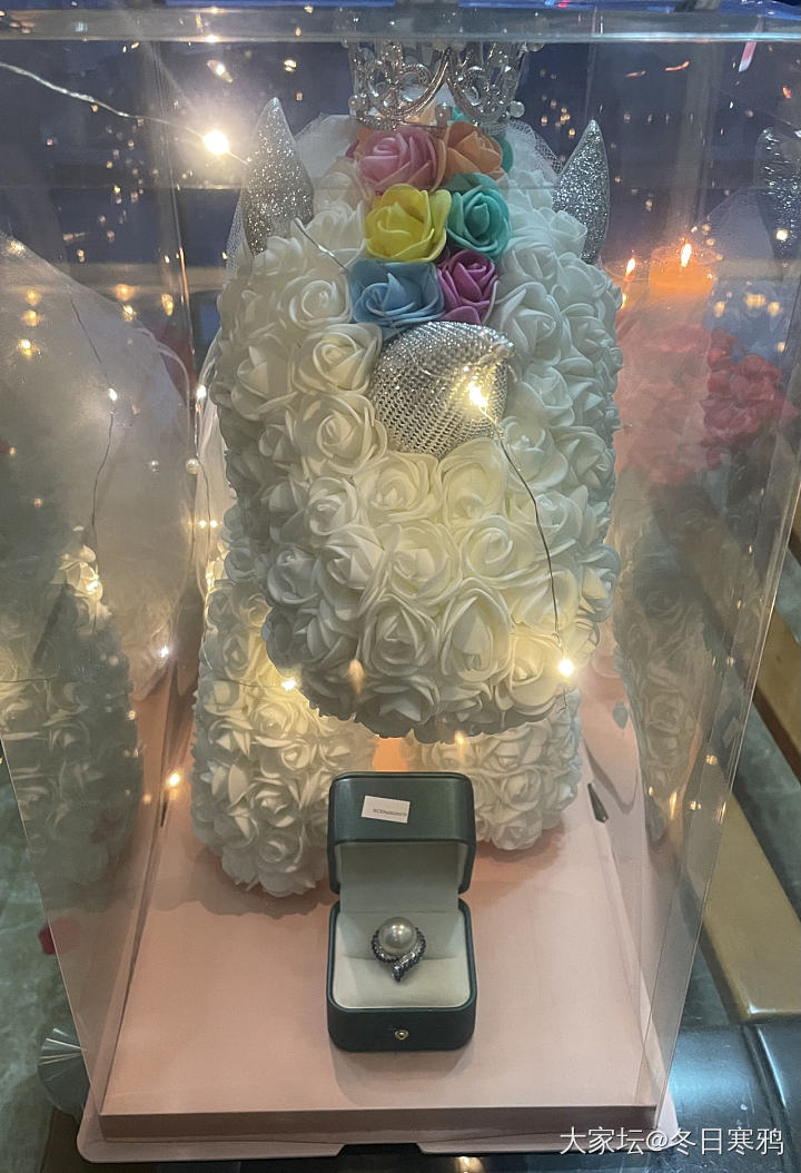 澳白求婚戒指_珍珠戒指有机宝石