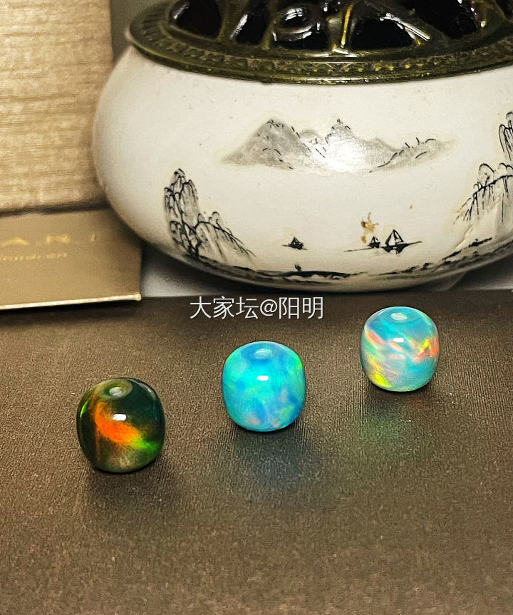 文玩配饰隔珠，极光料人工欧泊_文玩