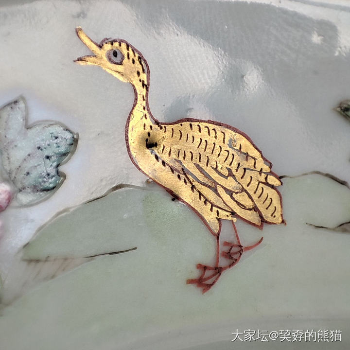 清雍乾粉彩仙鹤洞石花卉赏盘_陶瓷