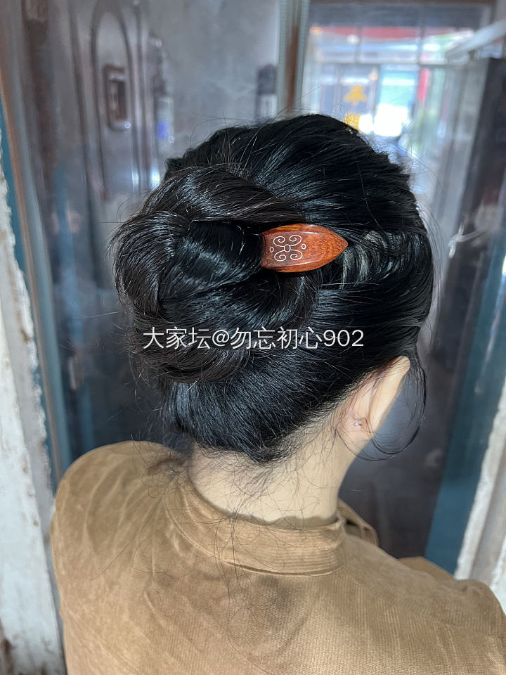 我的红木发簪，手工雕刻_文玩
