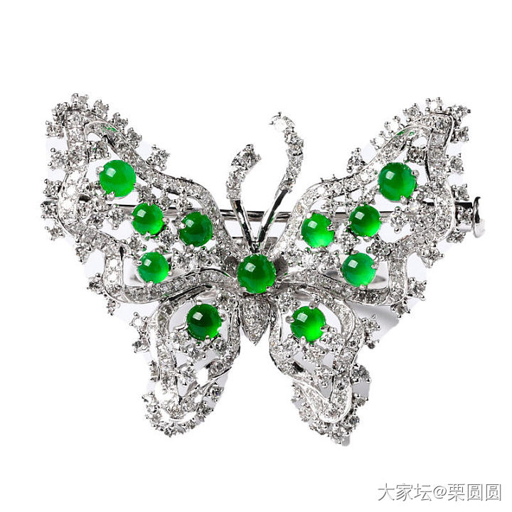 宝子们，请晒出你们认为好看的胸针吧。_翡翠和田玉银金