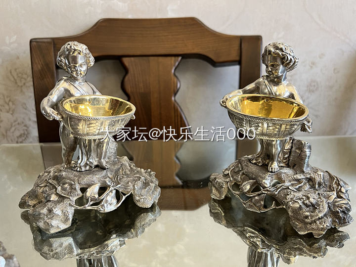 他们是来自1880年的法国Odiot极品小天使盐碟一套，不爱奢侈品，独爱银器。_银器