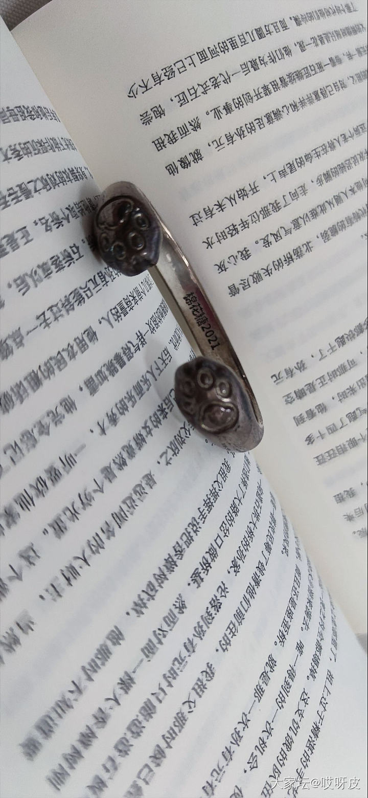 自然氧化的猫爪镯_手镯银
