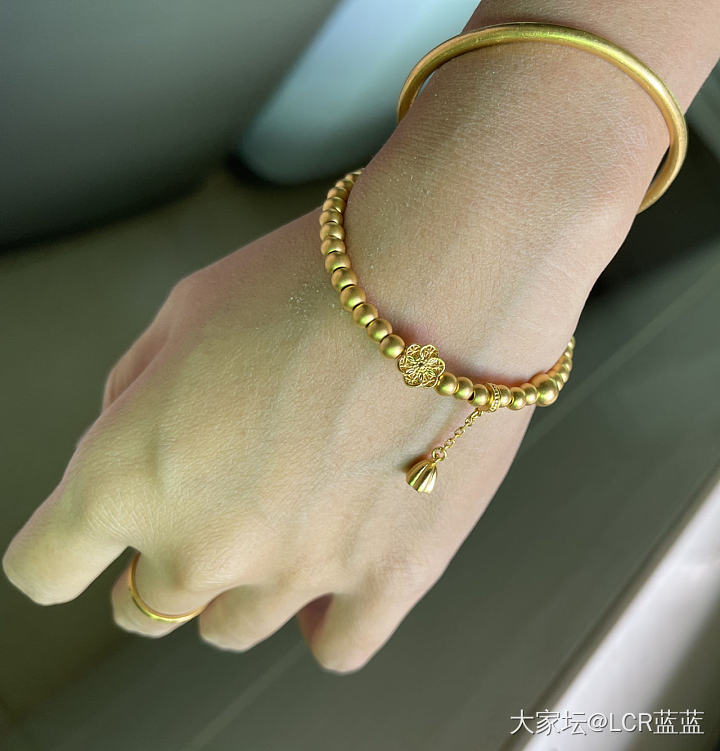 diy一个镯子版的福满年华_串珠金