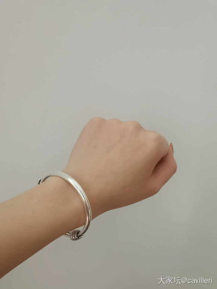 开始戴新镯子啦~_手镯银