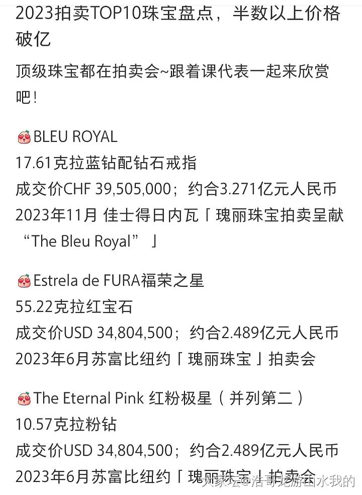 彩钻好坚挺，2023年珠宝拍卖三强_名贵宝石钻石翡翠彩色宝石