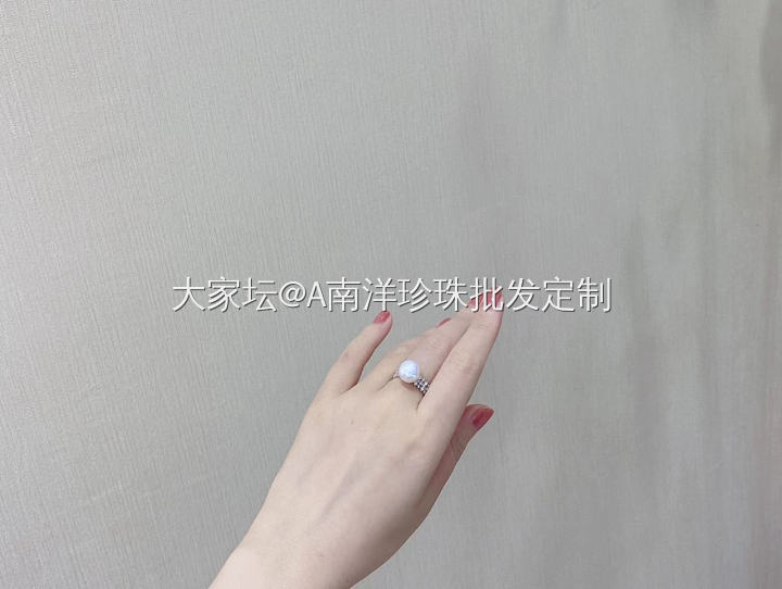 澳洲白珠戒指_有机宝石
