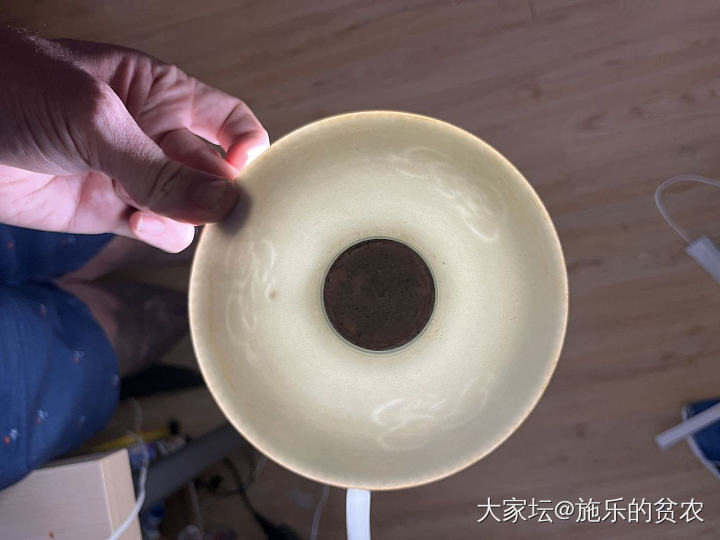 宋，湖田窑影青釉刻娃娃花卉斗笠碗_收藏
