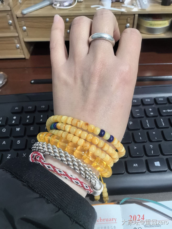 姐妹们，一起秀左手呀_菩提子银