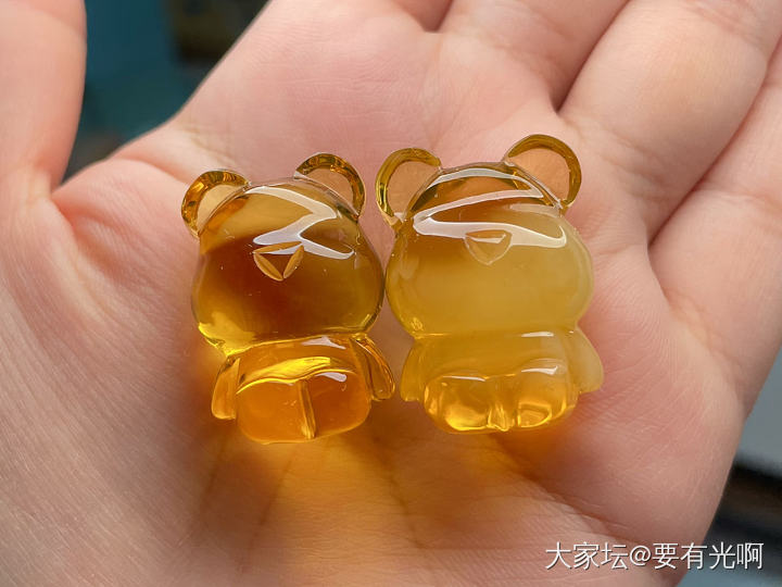 俄料鸡油黄琥珀蜜蜡小熊_琥珀蜜蜡