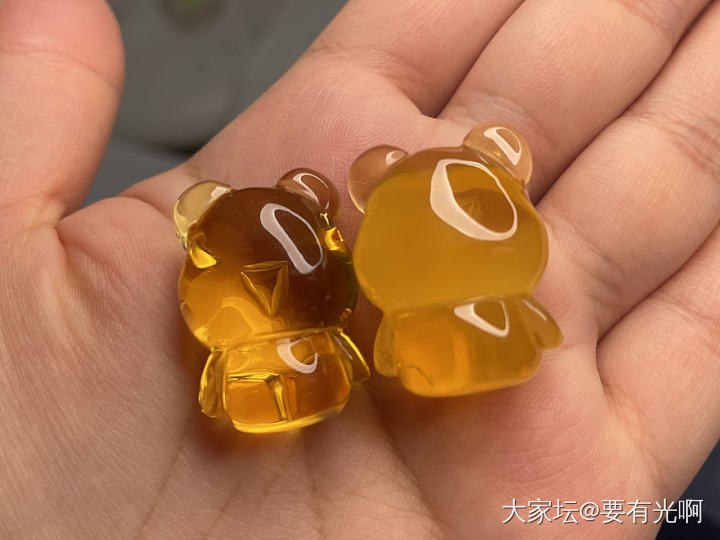 俄料鸡油黄琥珀蜜蜡小熊_琥珀蜜蜡