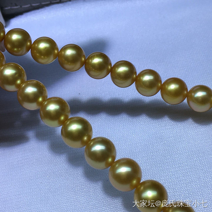 1️⃣高品质小点位天然浓金南洋金珠项链 非常稀有的尺寸品质👍🏻 尺寸8.3-11.3m..._有机宝石