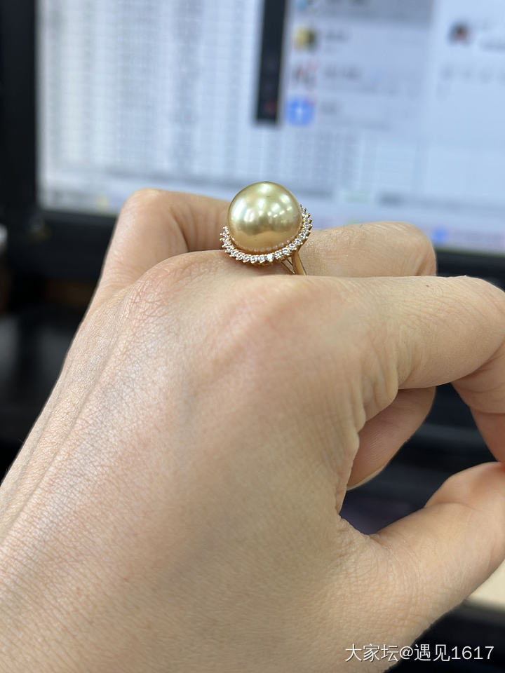 珍珠戒指，买回来心里就觉得可能是价格买贵了。_戒指珍珠