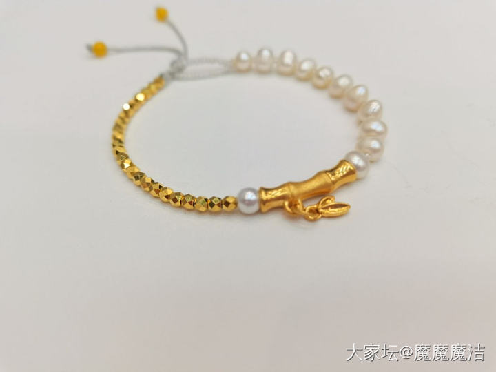 黄金小零碎➕珍珠编绳改造_珠串珍珠金