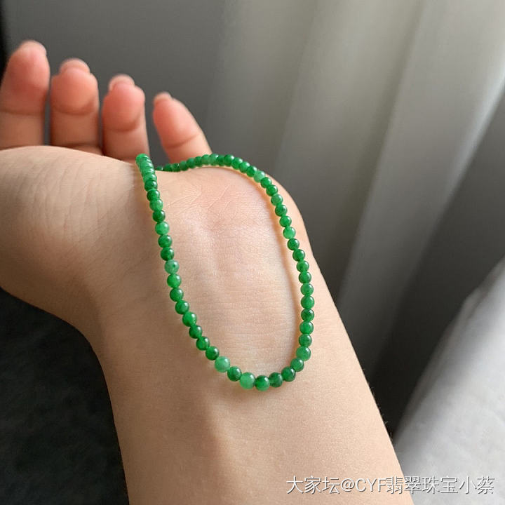 最近迷上了翡翠小米珠……蹲闲置都是自珍_珠串翡翠