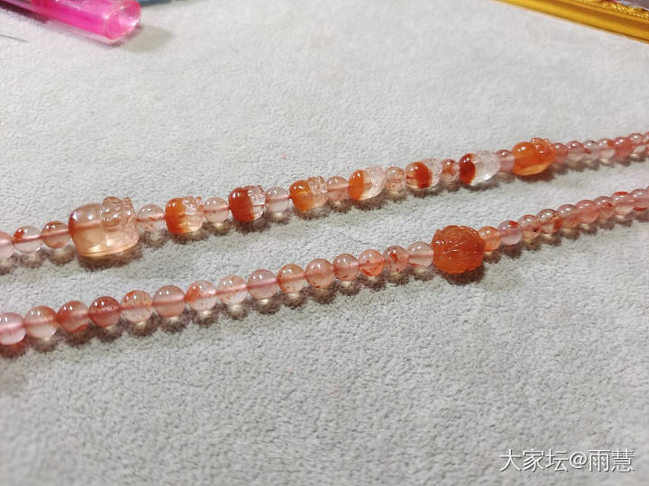 南红飘花貔貅项链绳_玉髓玛瑙