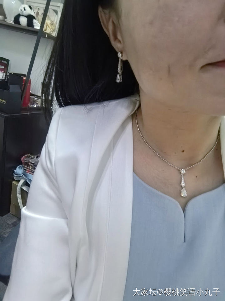 团的培育钻水滴做的戒指吊坠耳环三件套出货啦_培育钻