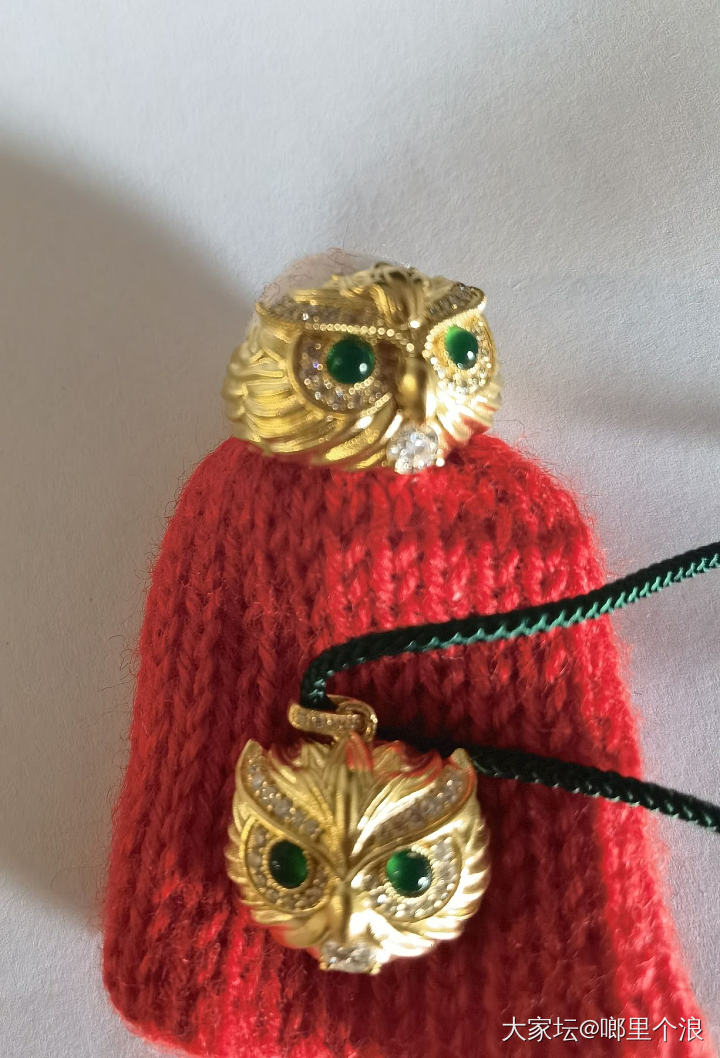 猫头鹰到货_吊坠戒指金