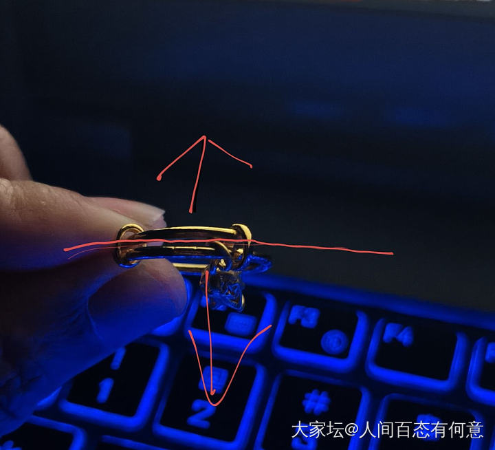 翠绿的戒指到了，自己按个小配件。_金