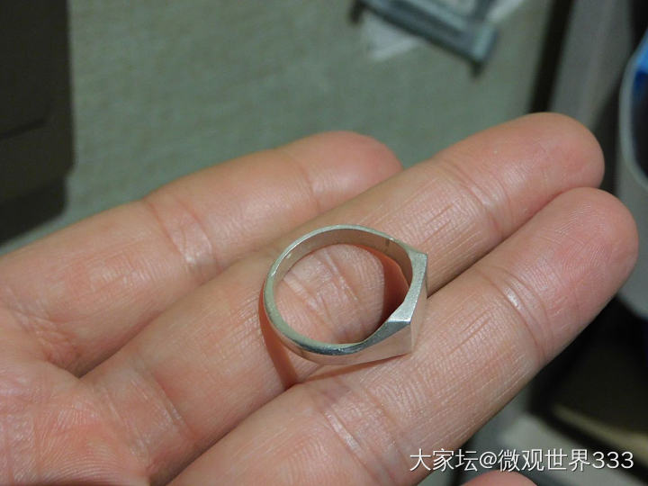 老式光面银戒指_银