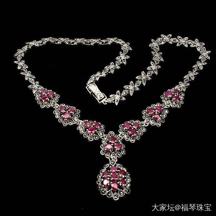 【现价再打8折特惠】天然红宝石925银古典精美款式项链_名贵宝石