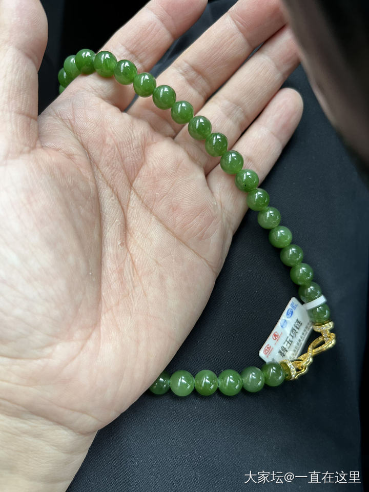 最近收的3条_碧玉珠串和田玉