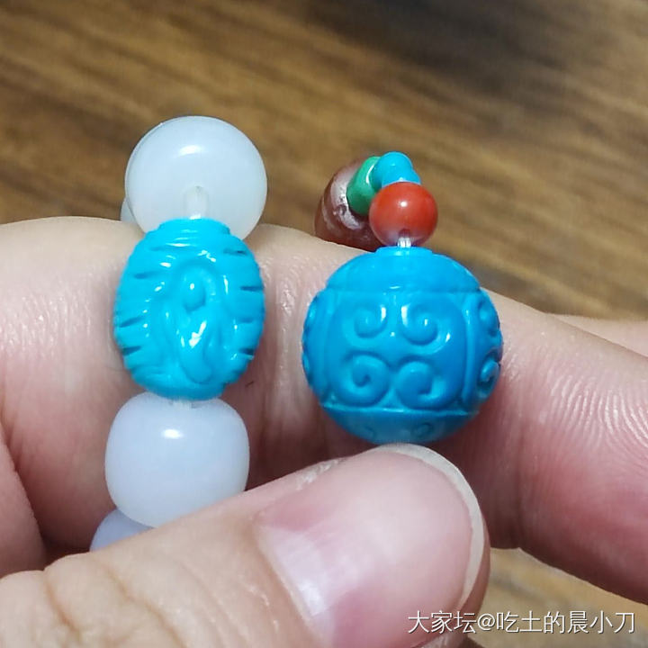 想收个10mm高瓷蓝松珠子_松石