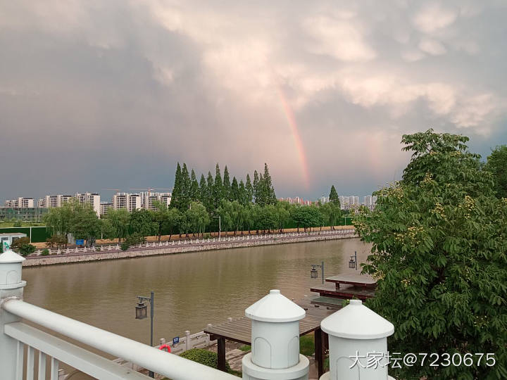 雨后的彩虹，好美。_闲聊
