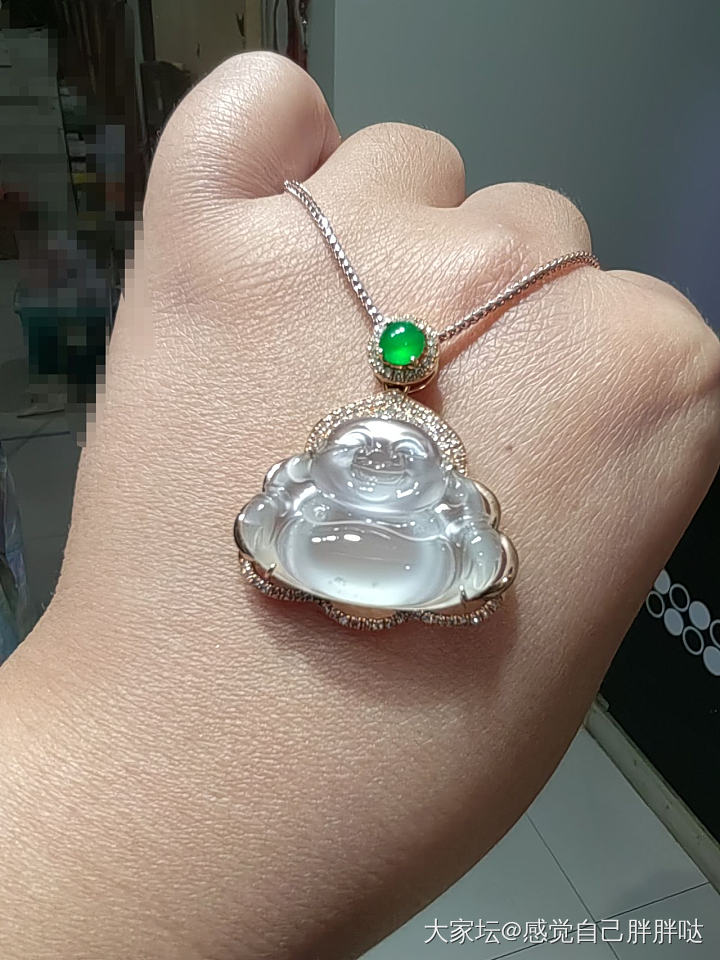 亮脑门儿的光头佛_吊坠翡翠