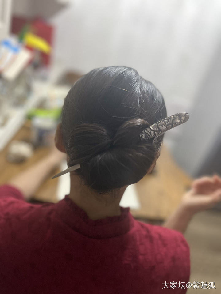 订制的发簪收到了😉就问你美不美😝_簪子银