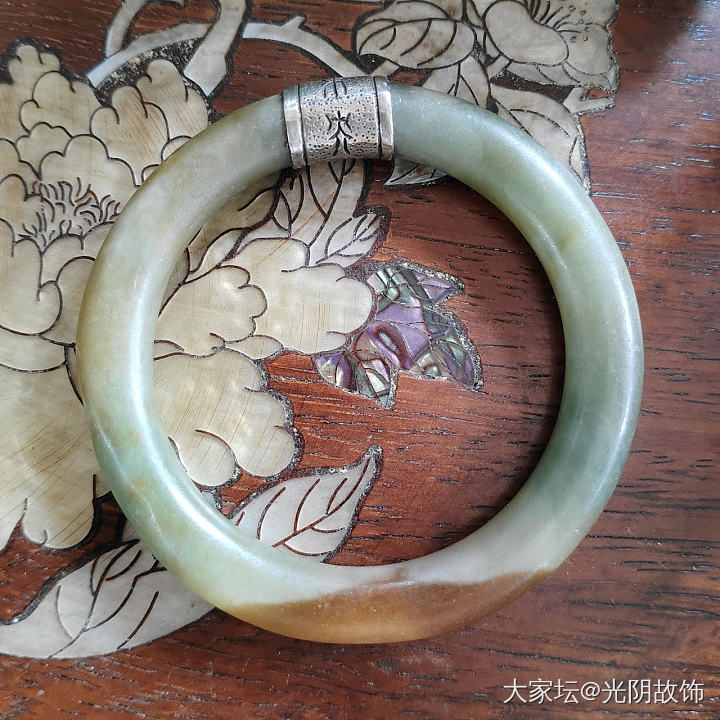 中国风老翡翠镶银，老物新做。_首饰