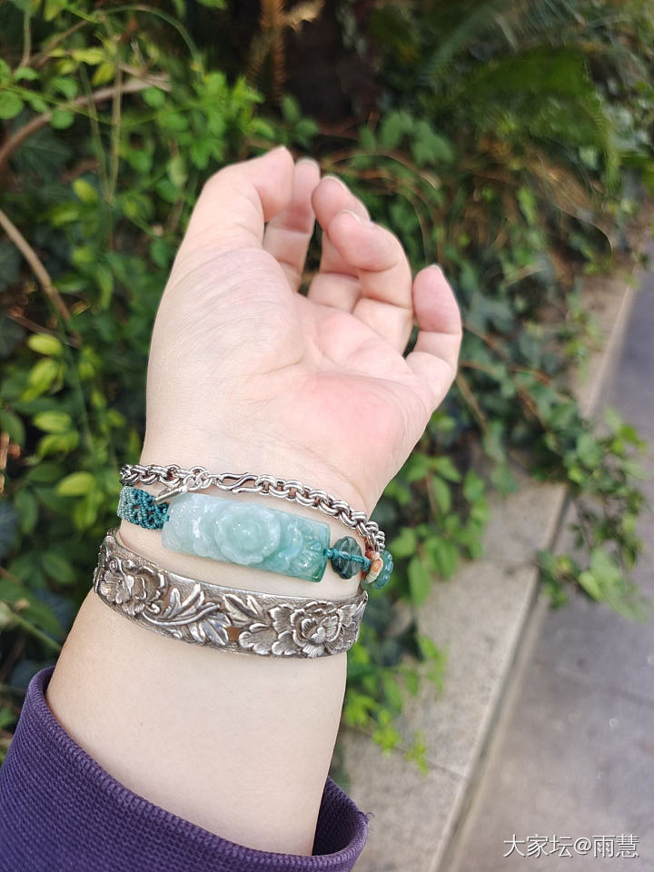 王师傅牡丹镂空镯已完美氧化_银