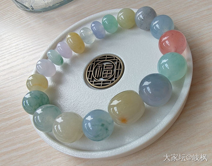 又收了几颗大珠子，最喜欢这个烟紫色_翡翠