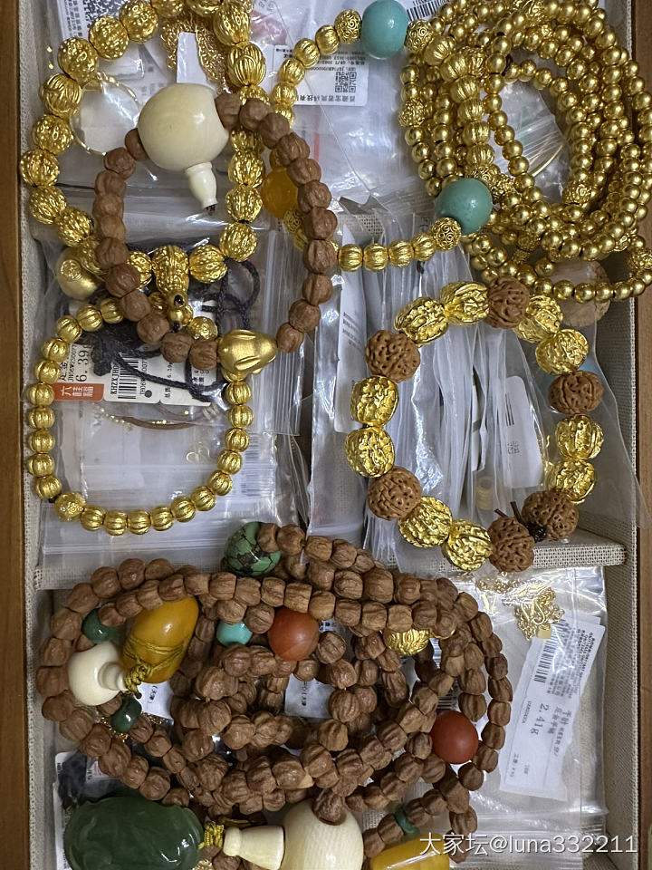 我一个文玩脑袋的各种串串_文玩珠串金