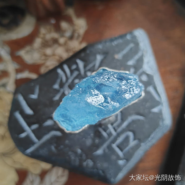 中国风海南宝原石镶银戒指，新做。_首饰