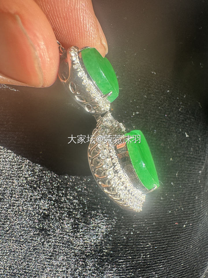 冰阳绿翡翠绿心💚心心相印💕💞吊坠_首饰