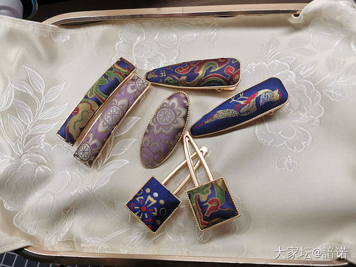 手工做品，宋锦发夹_手工diy